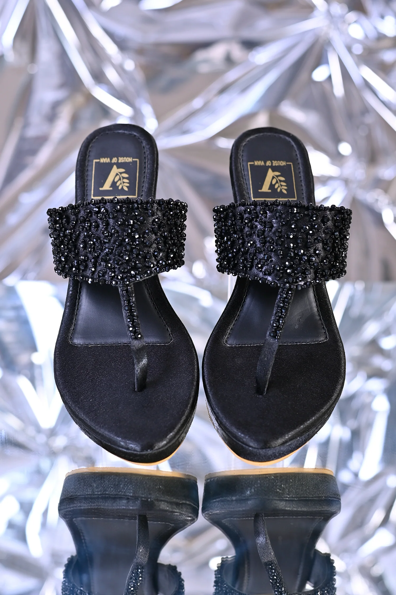 Kyra Black Wedges - Image 2
