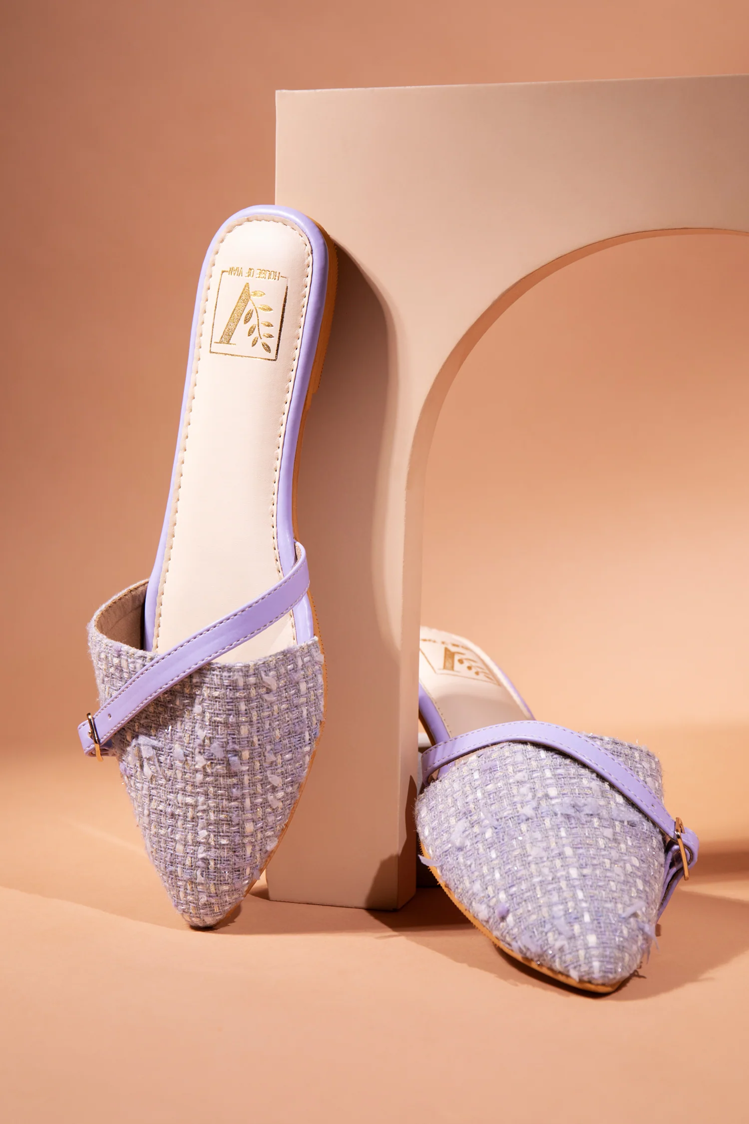 Lilac Loom Mules