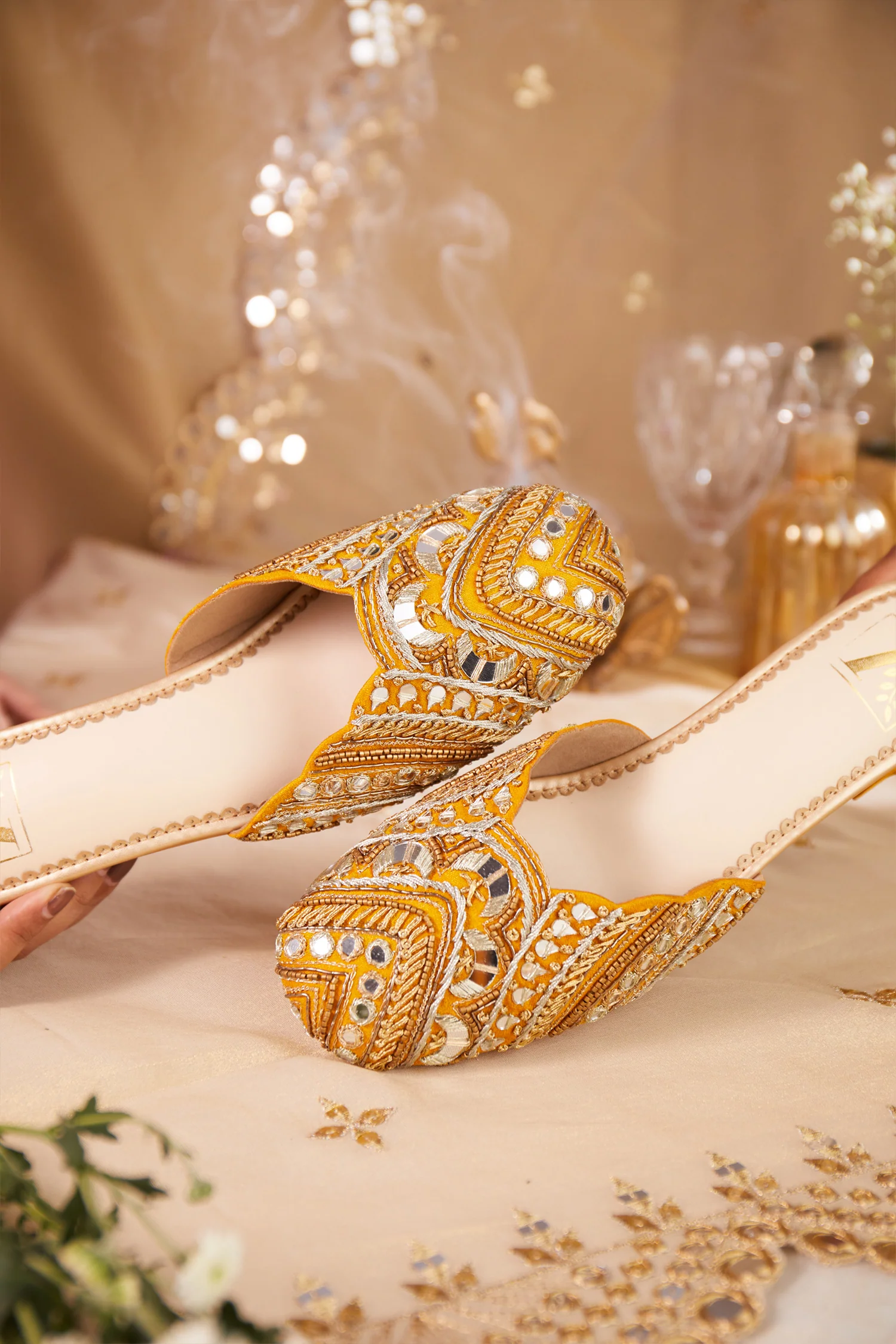 Mahira Yellow Mule Heels - Image 3