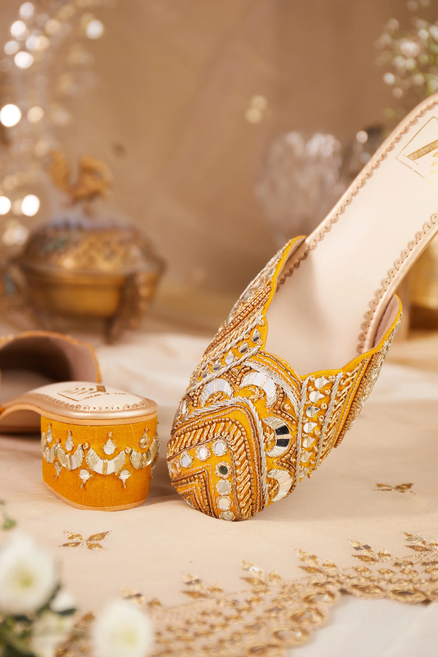 Mahira Yellow Mule Heels - Image 4