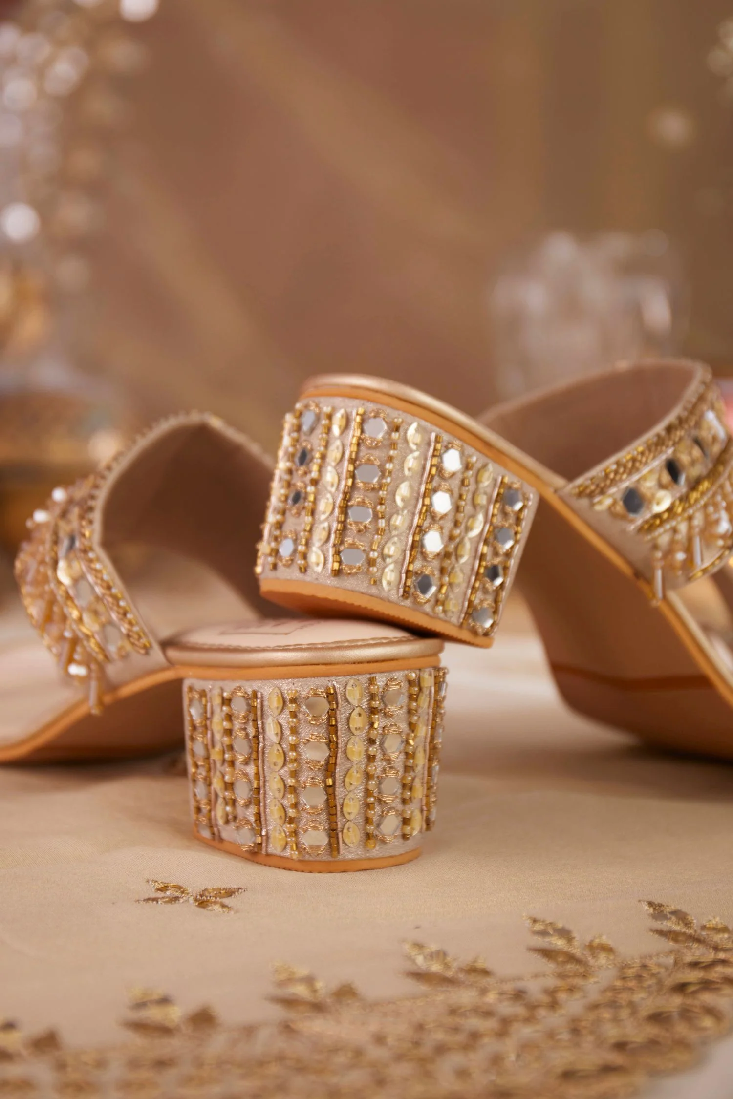 Saba Gold Block Heels - Image 3