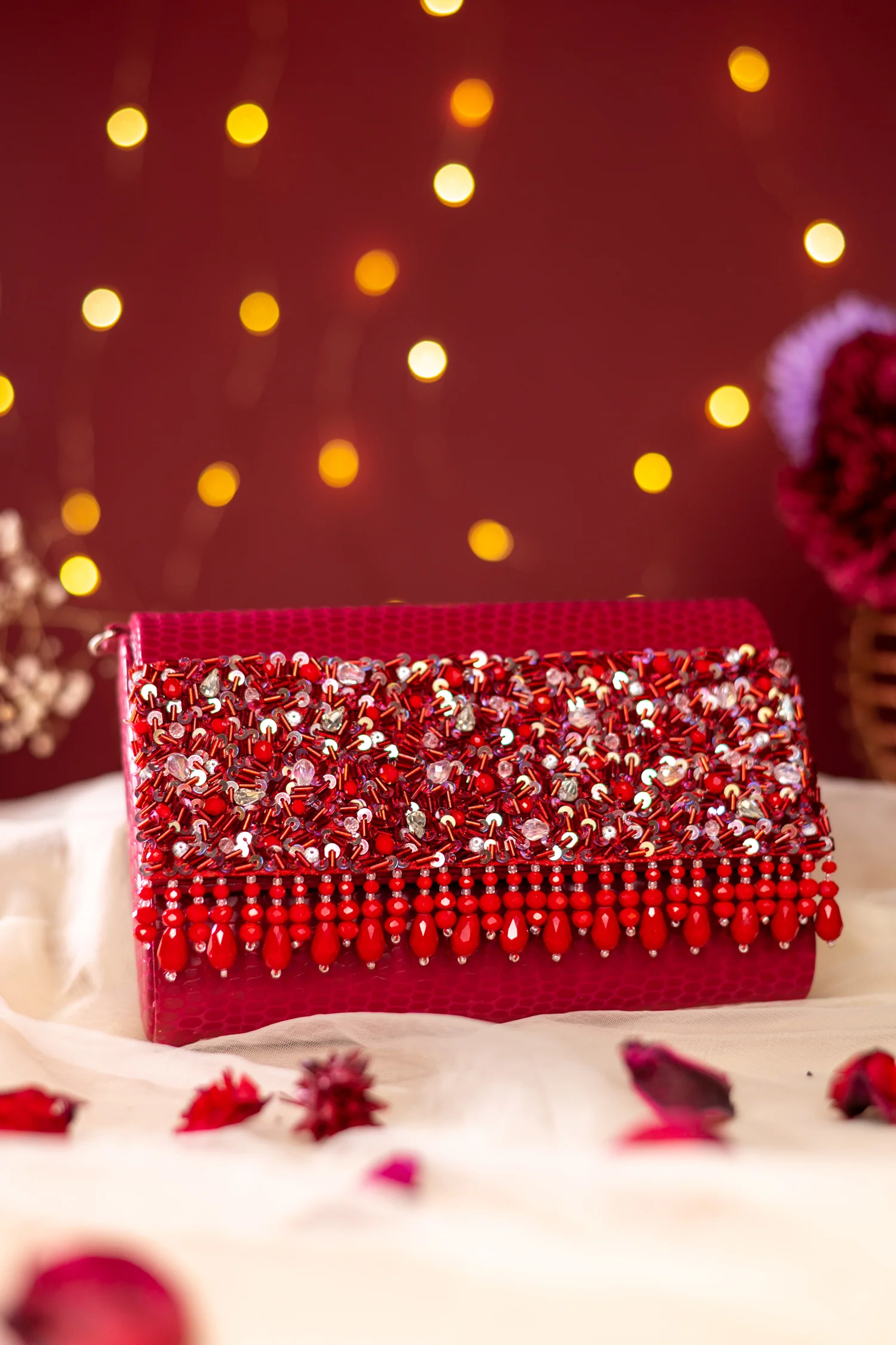 Scarlet Rose Handheld Clutch