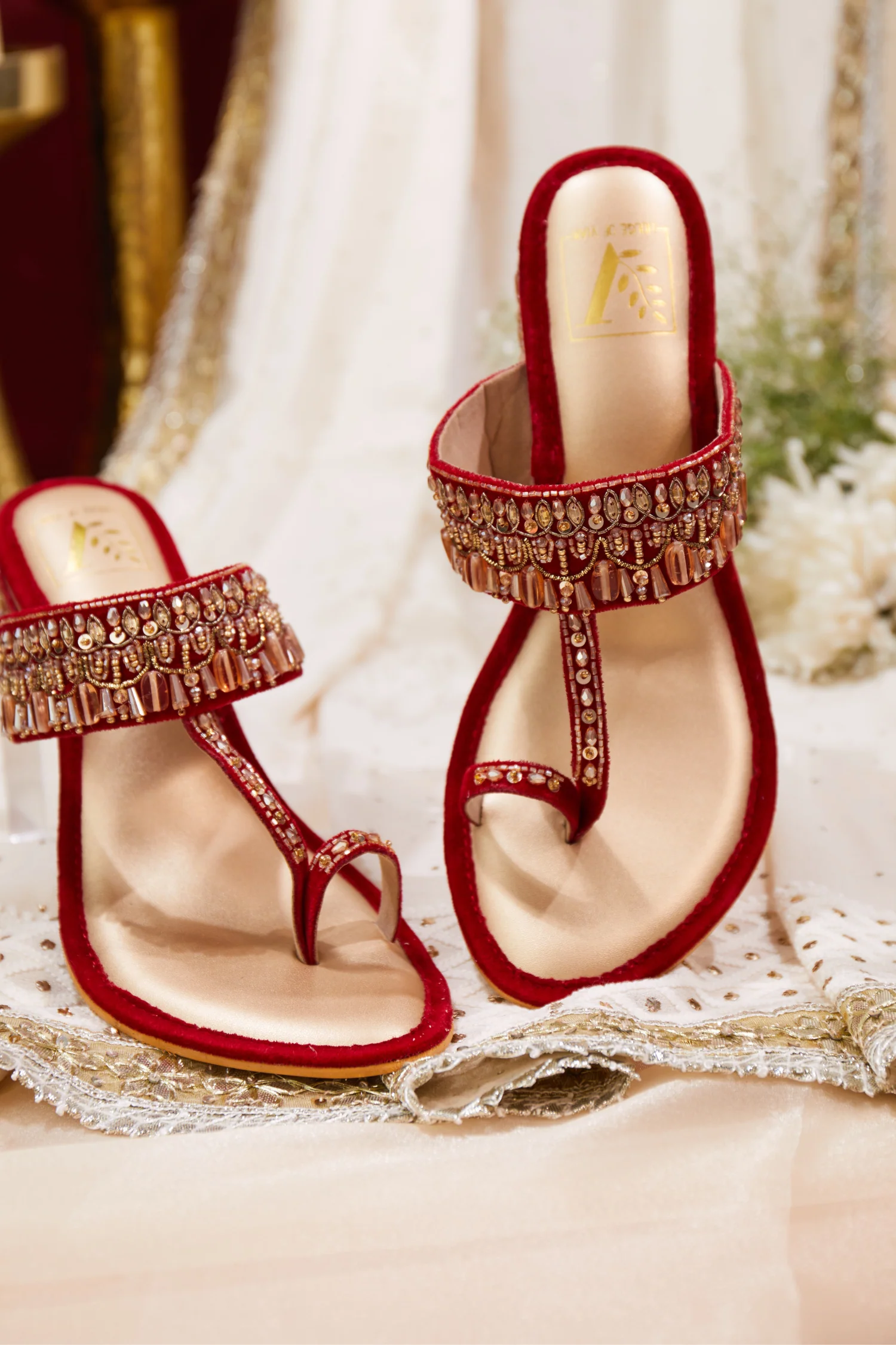 Zahra Red Block Heels - Image 3