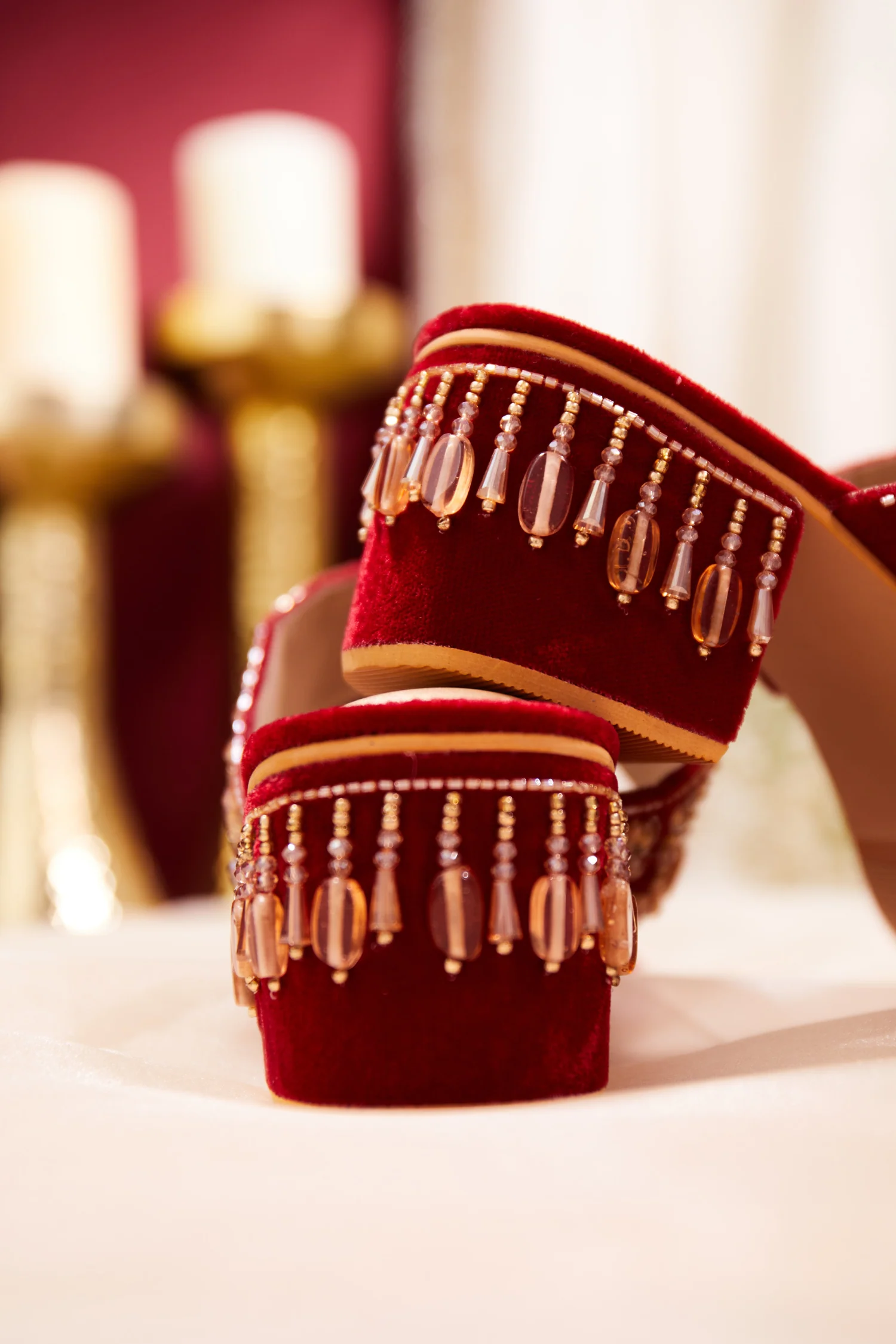 Zahra Red Block Heels - Image 4